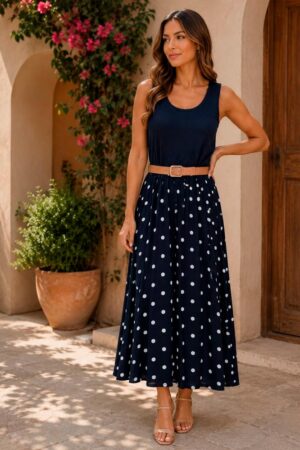 Vestido Casual Azul Marino