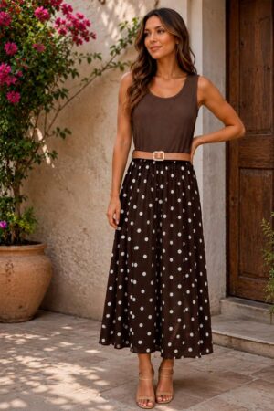 Vestido Casual Marrón Chocolate
